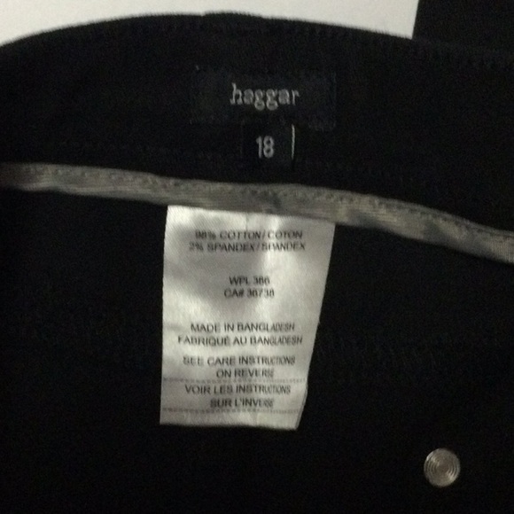 Haggar Classic Fit Sits at Waist Hidden Elastic Waistband Black Jeans Sz 18 NEW - Picture 4 of 5
